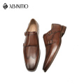 High Quality Hand Made Latest Wedding Brown Leather Monk Shoes For Men